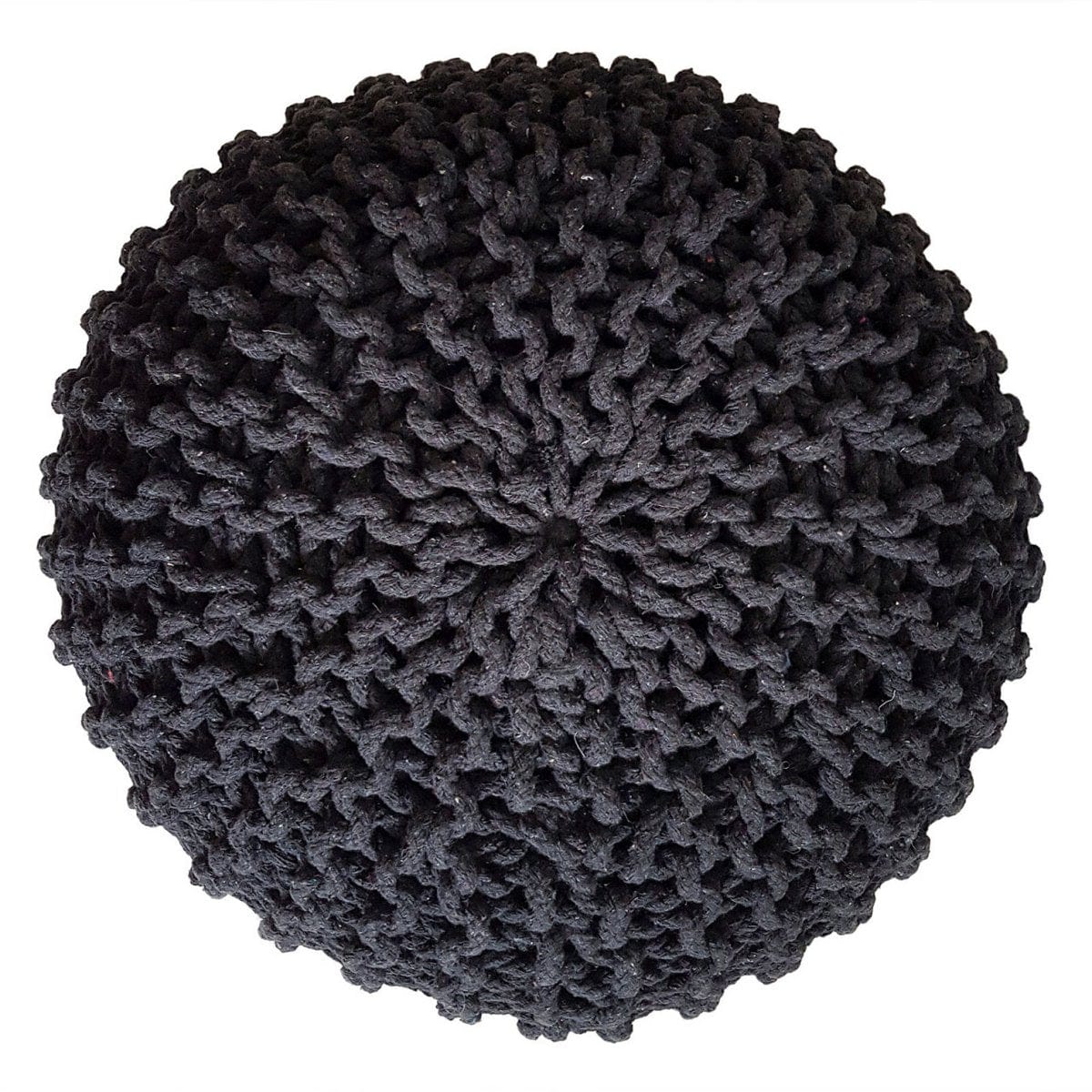 Voglrieder kreatives Wohnen Gebreide kruk poef Ø 45 H 30 cm cm zitpoef gebreid vloerkussen