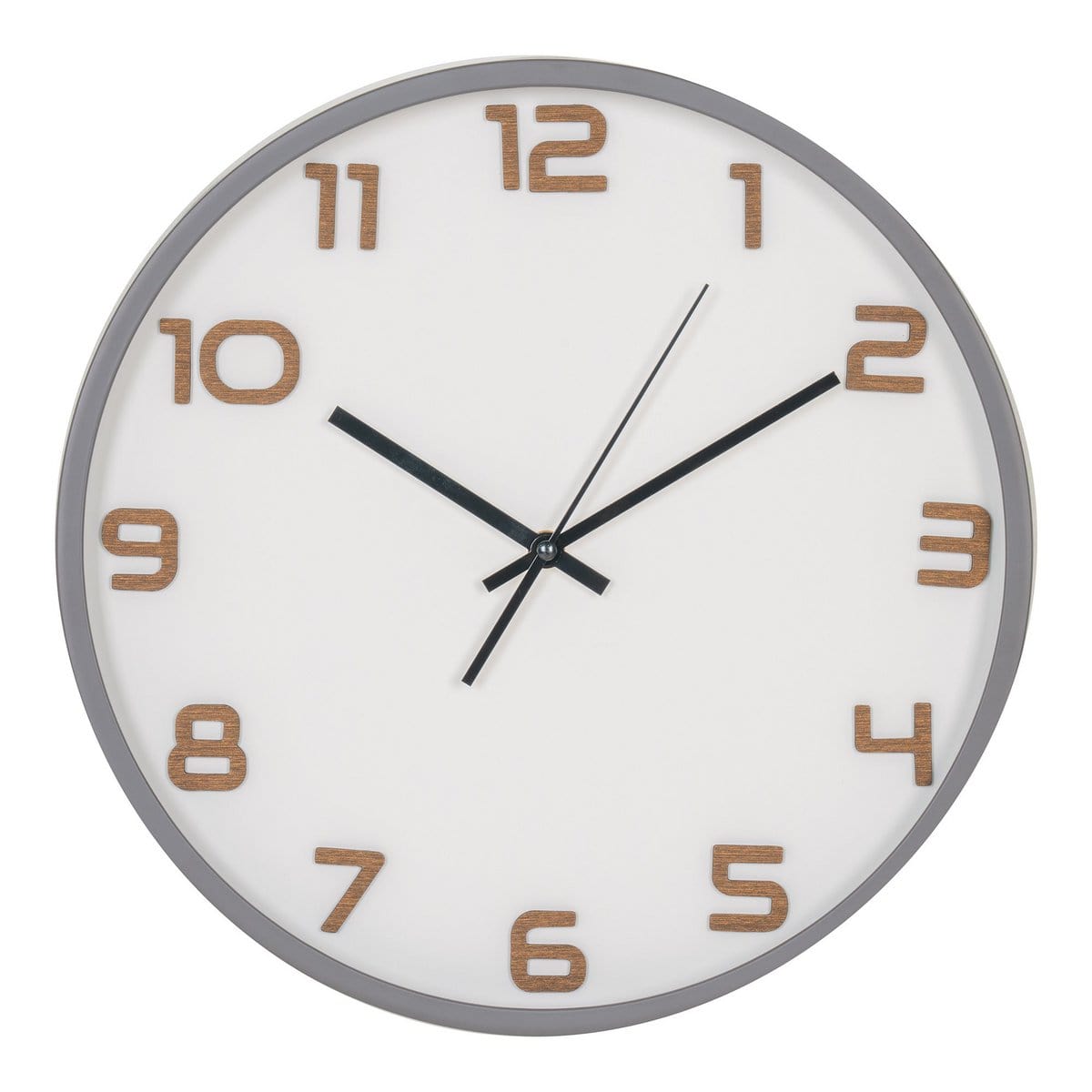 House Nordic ApS Greenwich Wandklok - Wandklok, grijs, geruisloos uurwerk, rond, ø35 cm