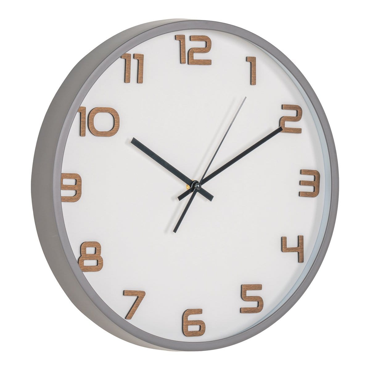 House Nordic ApS Greenwich Wandklok - Wandklok, grijs, geruisloos uurwerk, rond, ø35 cm