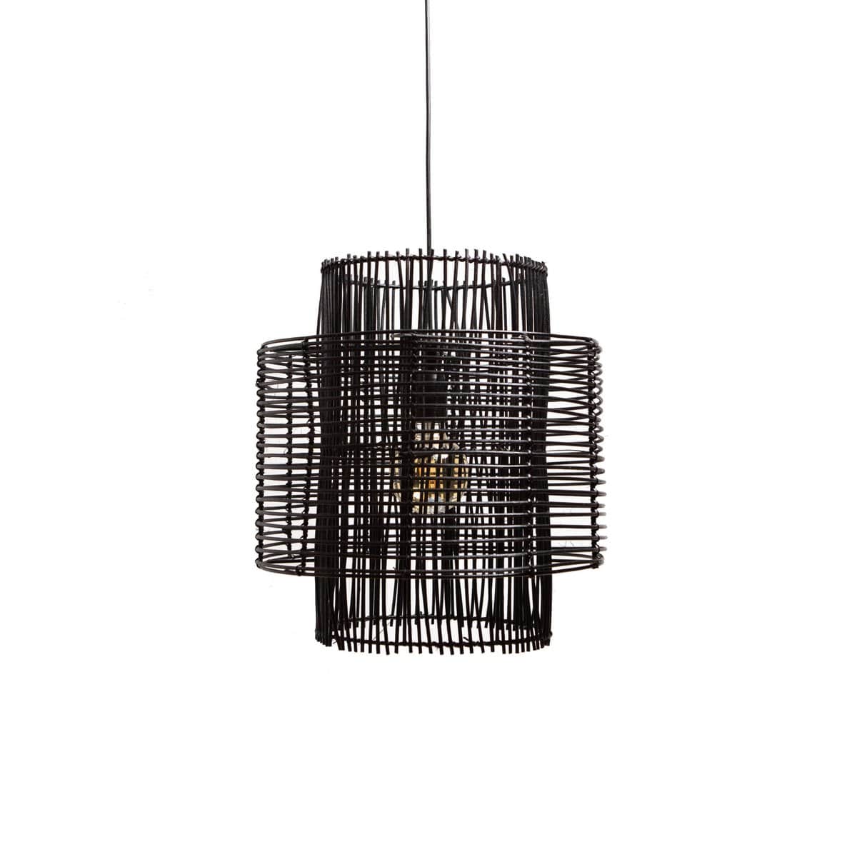 1304 Design Hanglamp BRANDON mat zwart Ø40x45cm