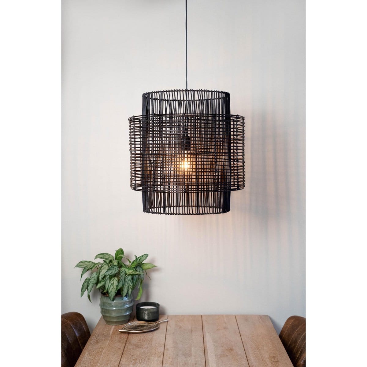 1304 Design Hanglamp BRANDON mat zwart Ø50x50cm