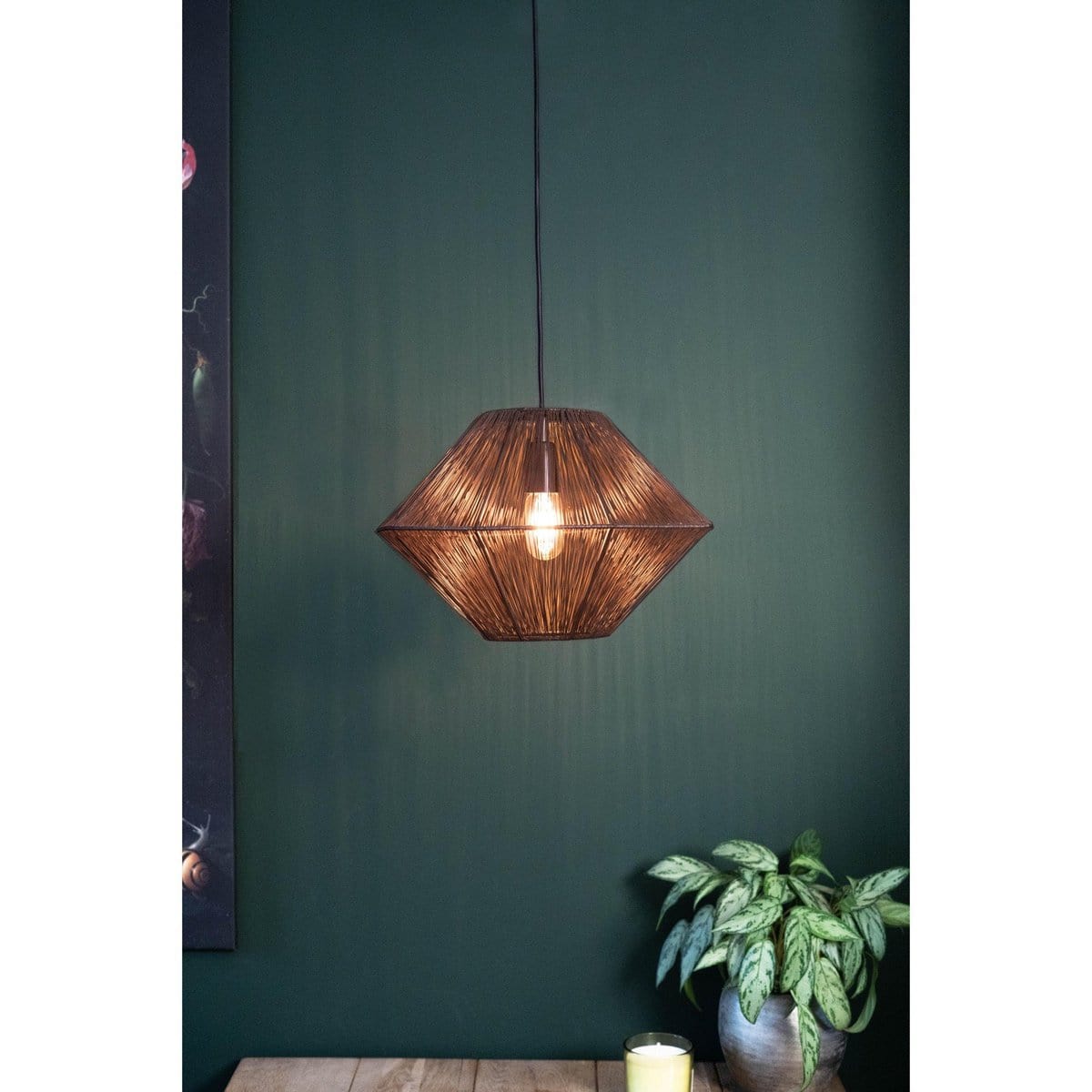 1304 Design Hanglamp CHARLY antiek brons Ø40x27cm