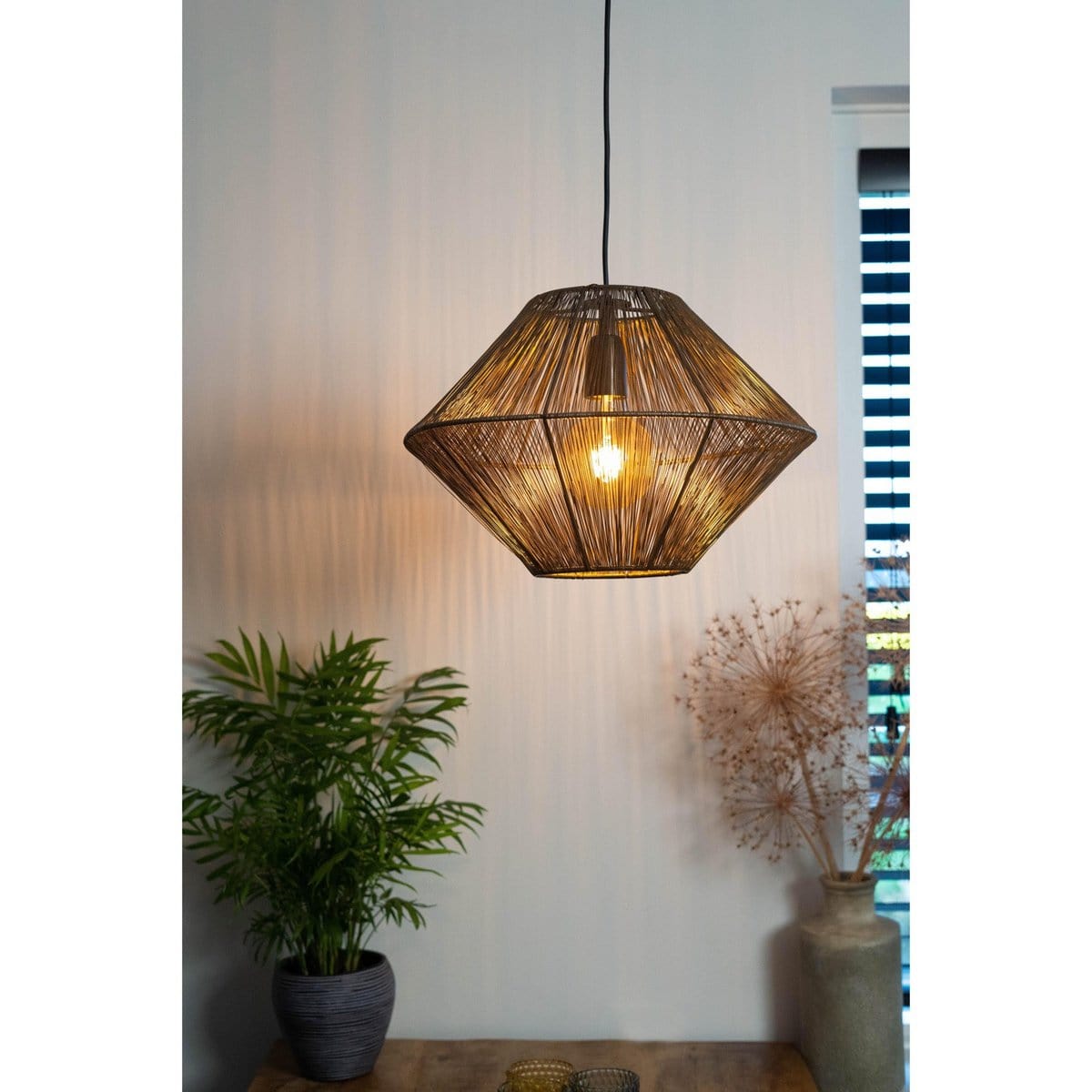 1304 Design Hanglamp CHARLY antiek brons Ø50x34cm