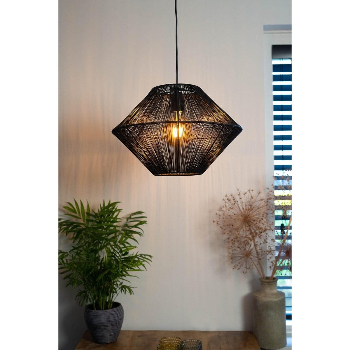 1304 Design Hanglamp CHARLY mat zwart Ø50x34cm