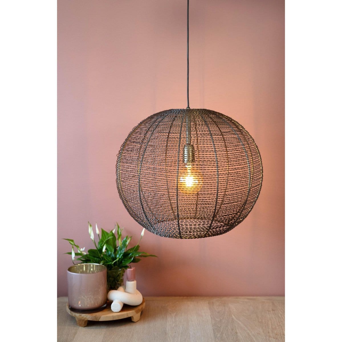 1304 Design Hanglamp LUCAS antiek brons Ø40x28cm