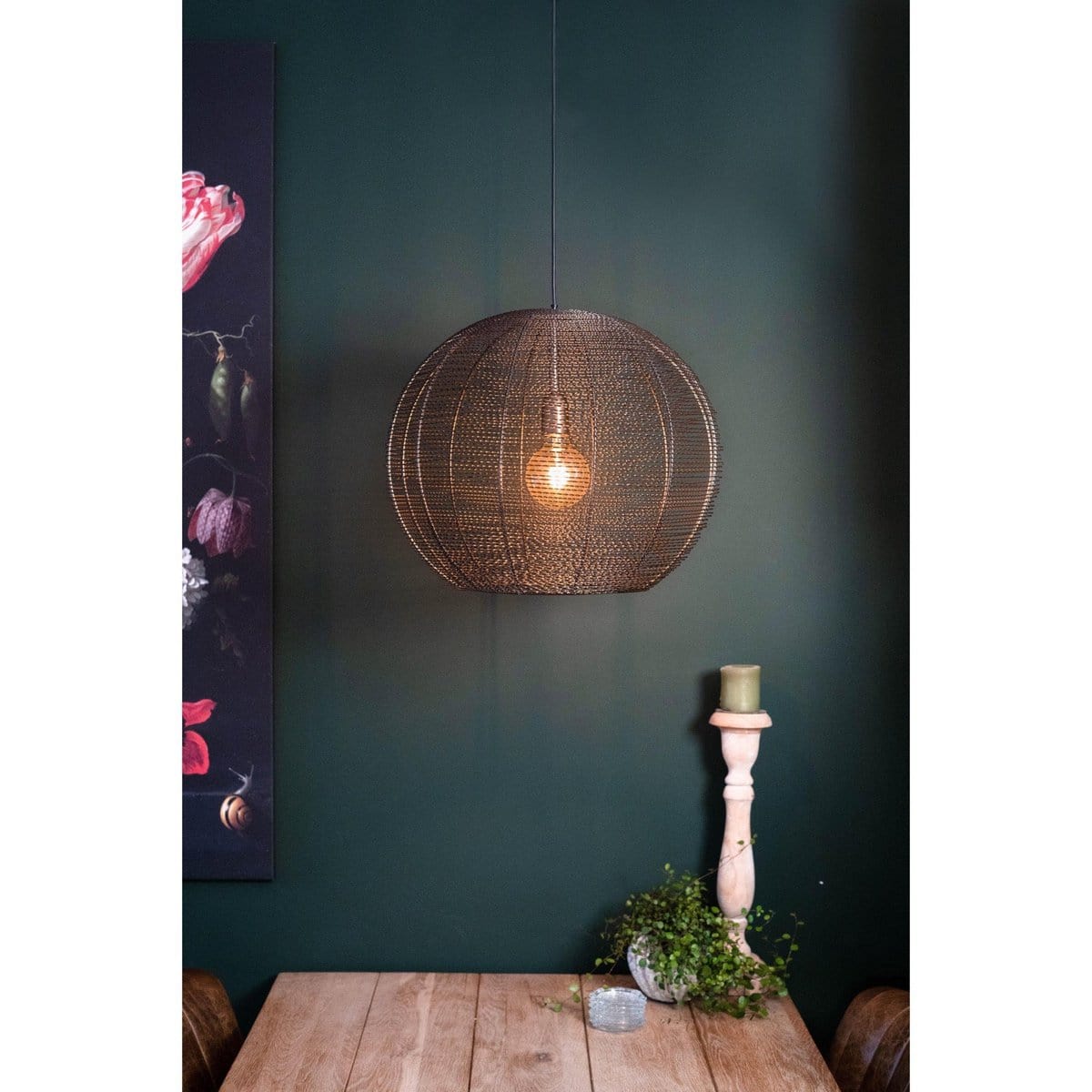 1304 Design Hanglamp LUCAS antiek brons Ø50x38cm