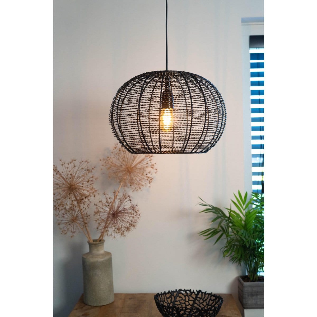 1304 Design Hanglamp LUCAS mat zwart Ø40x28cm