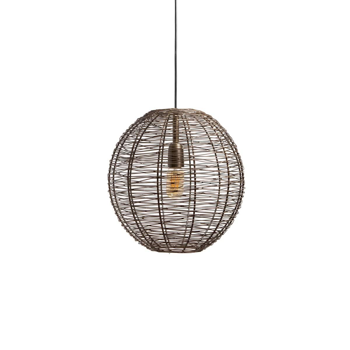 1304 Design Hanglamp NATHAN antiek brons Ø35x35cm
