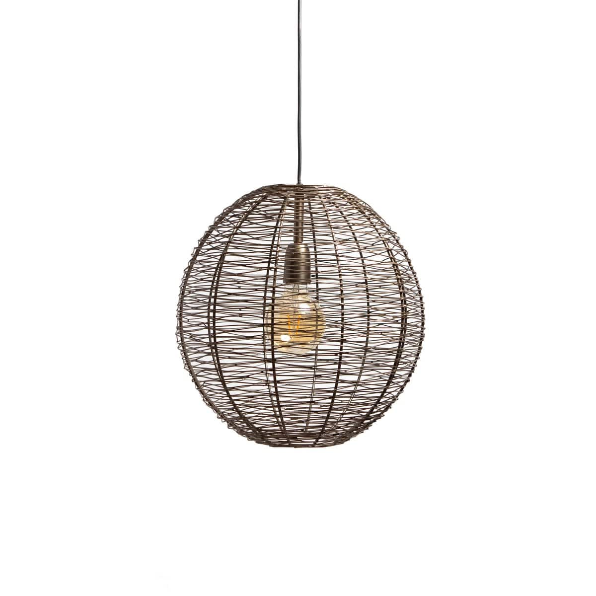 1304 Design Hanglamp NATHAN antiek brons Ø45x45cm