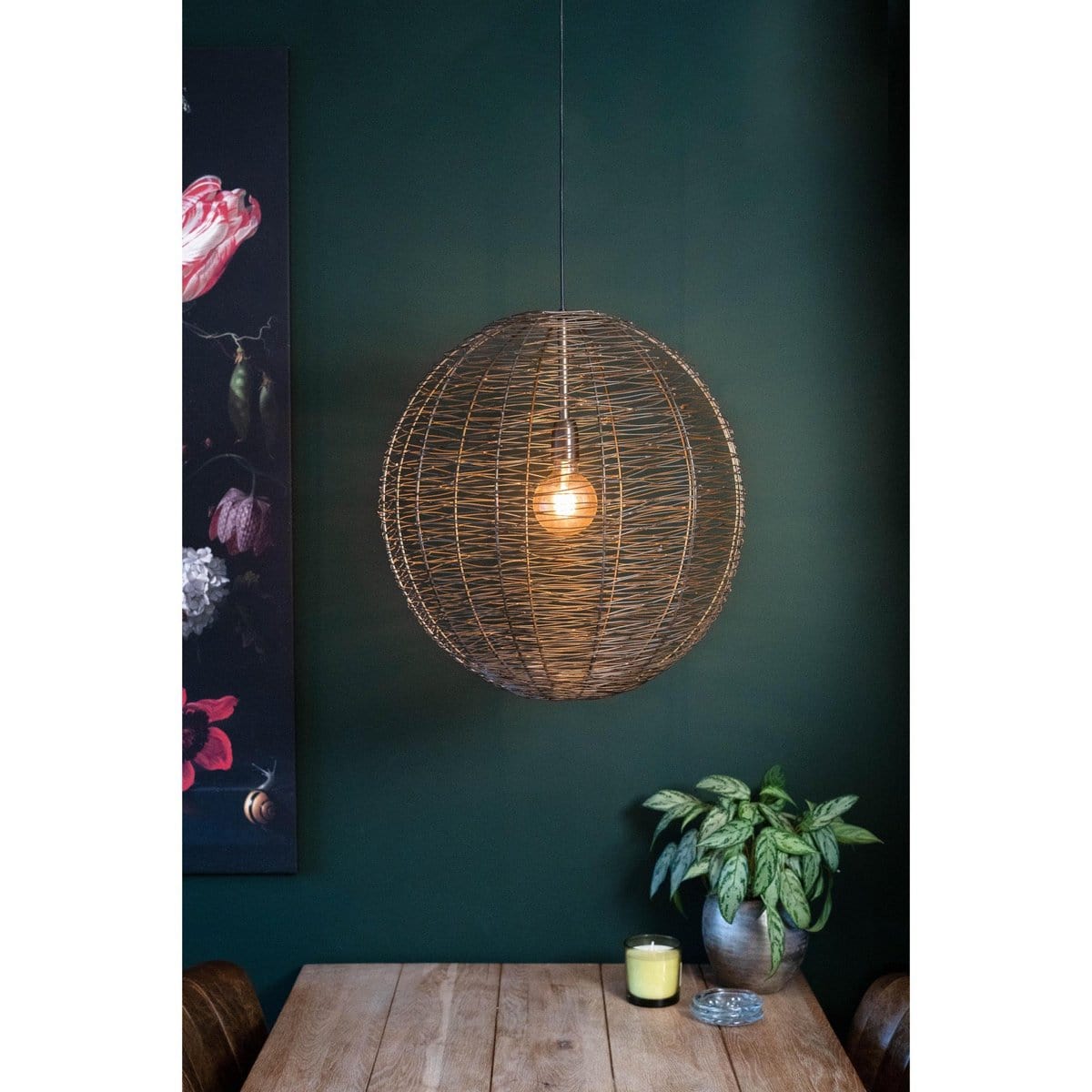 1304 Design Hanglamp NATHAN antiek brons Ø55x55cm