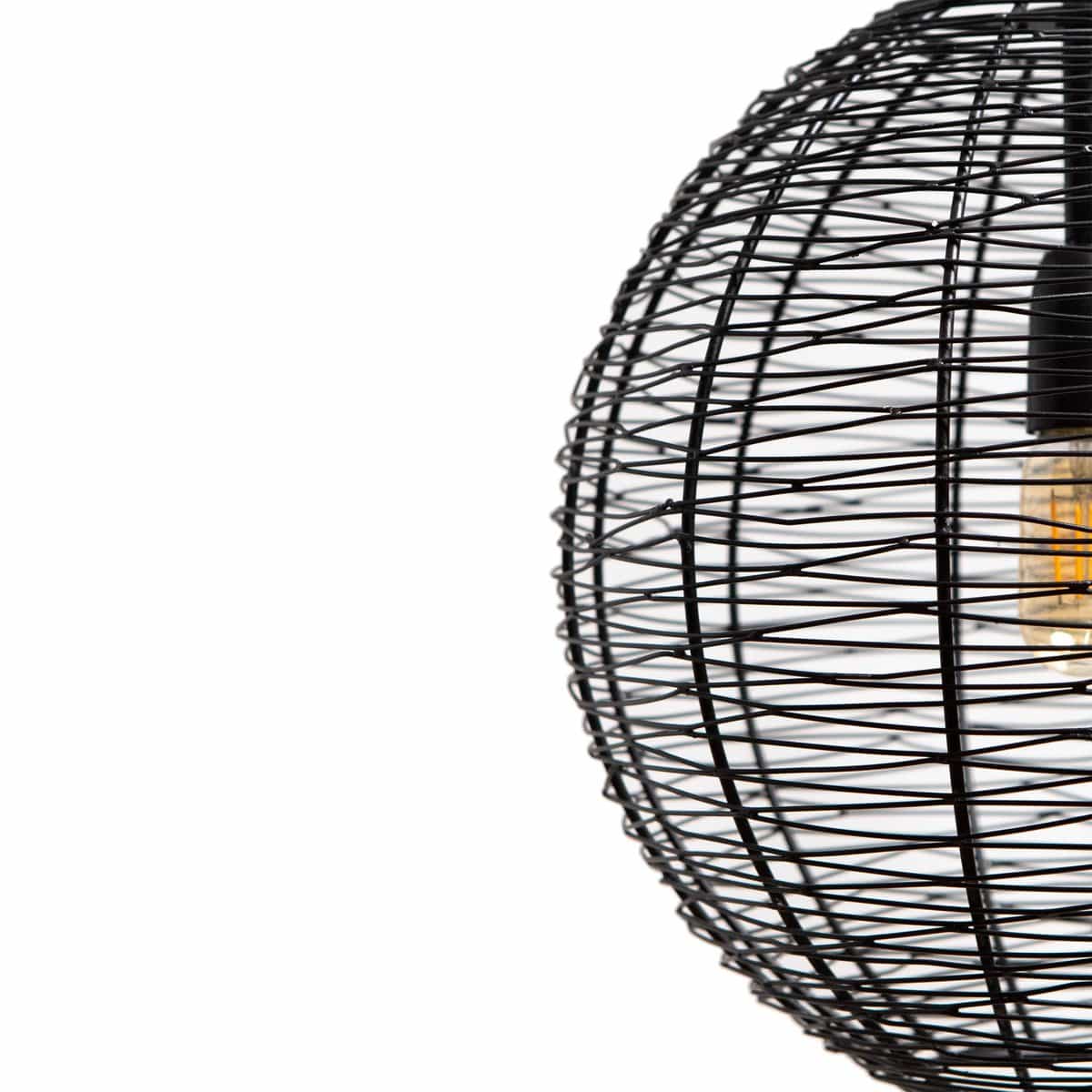 1304 Design Hanglamp NATHAN mat zwart Ø35x35cm