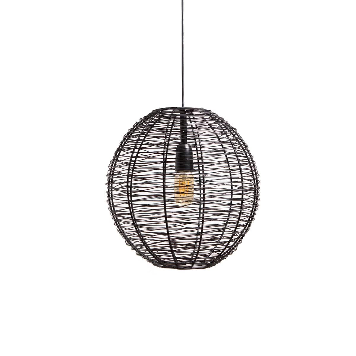 1304 Design Hanglamp NATHAN mat zwart Ø35x35cm
