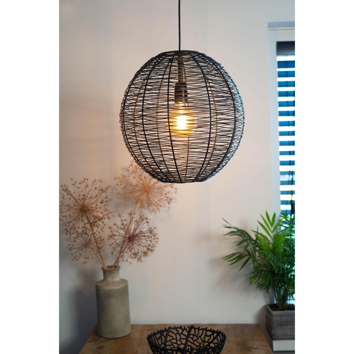 1304 Design Hanglamp NATHAN mat zwart Ø45x45cm