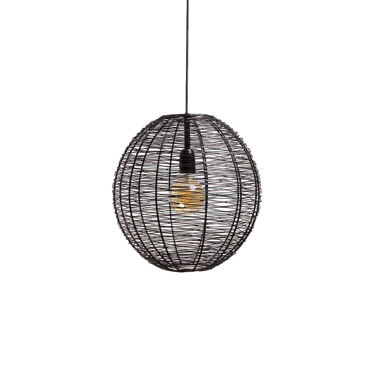 1304 Design Hanglamp NATHAN mat zwart Ø55x55cm