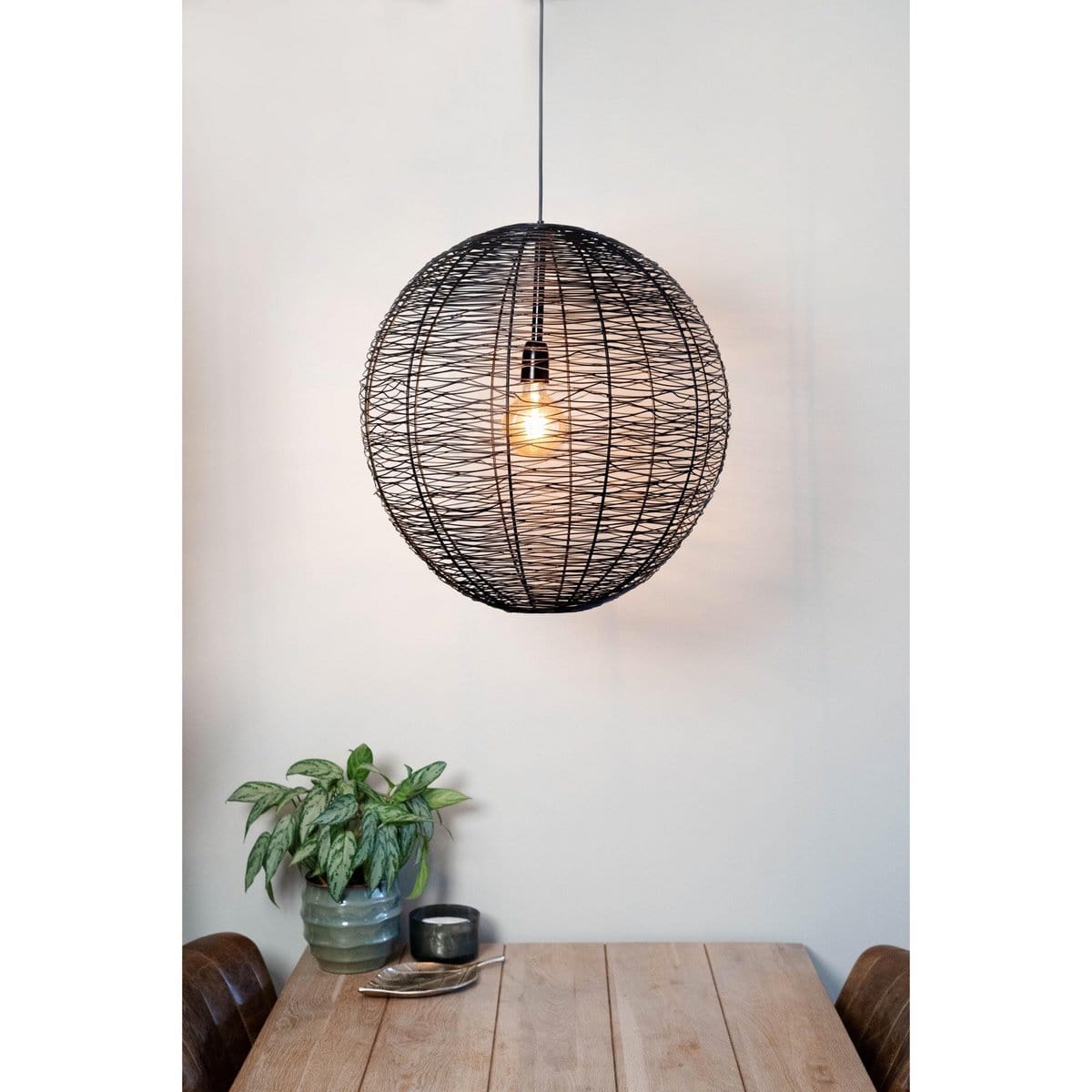 1304 Design Hanglamp NATHAN mat zwart Ø55x55cm