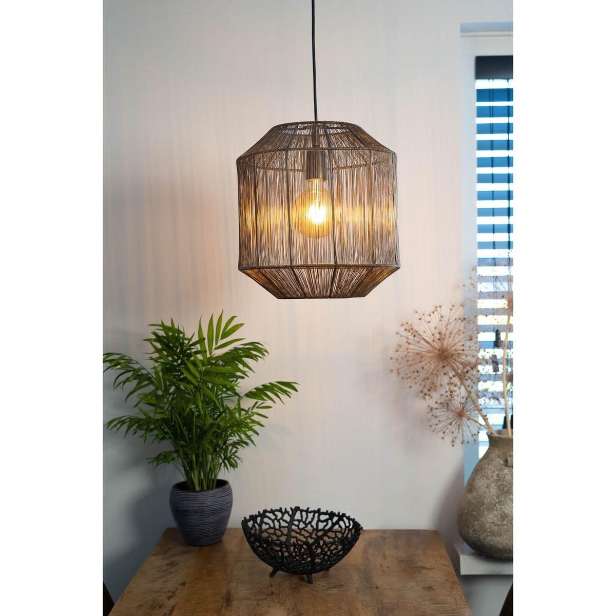 1304 Design Hanglamp SENNA antiek brons Ø40x43cm