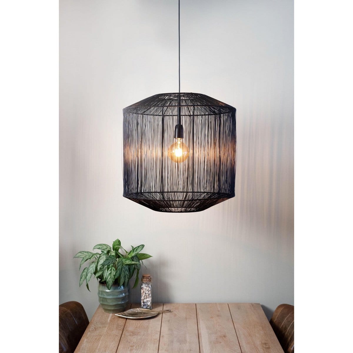 1304 Design Hanglamp SENNA mat zwart Ø40x43cm