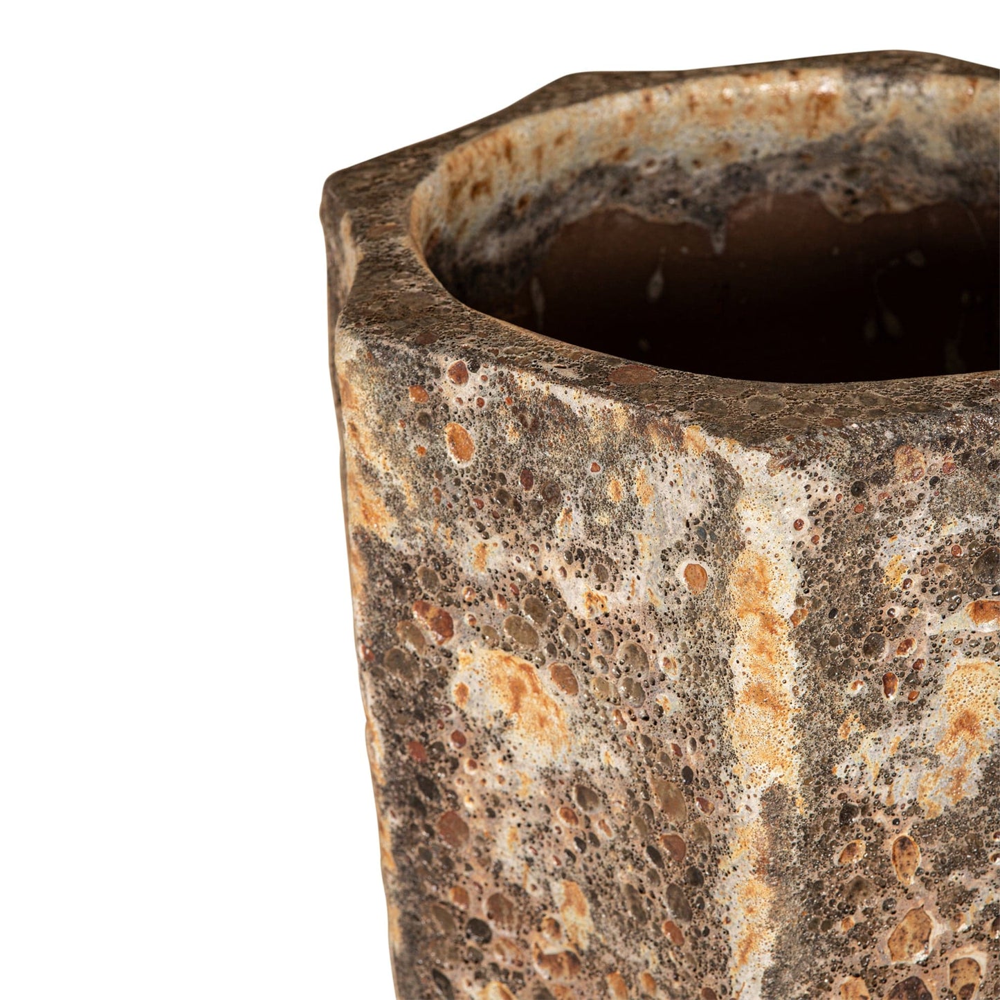 PTMD Harmoney Crèmekleurige keramische pot rond set van 2