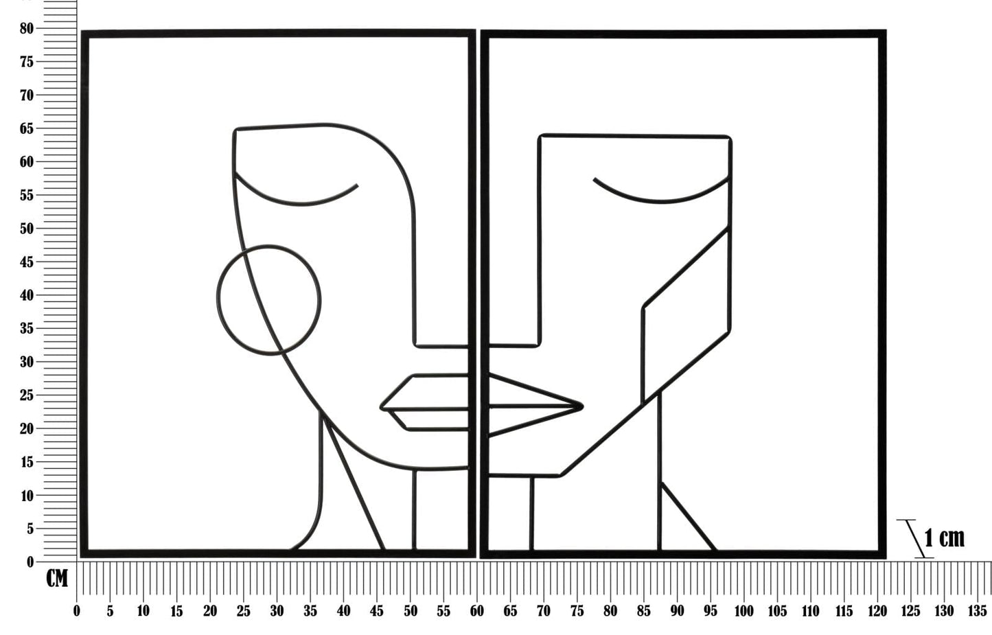 Mauro Ferretti IRON WALL PANEL TRIBAL SIMPLY SET 2PCS CM 60X1X80