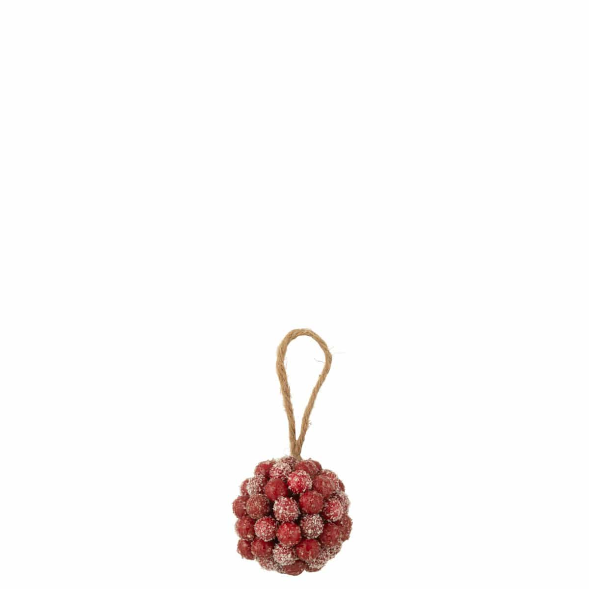 J-Line J-Line Bal Hanger Bessen Glitters Plastiek Rood Small