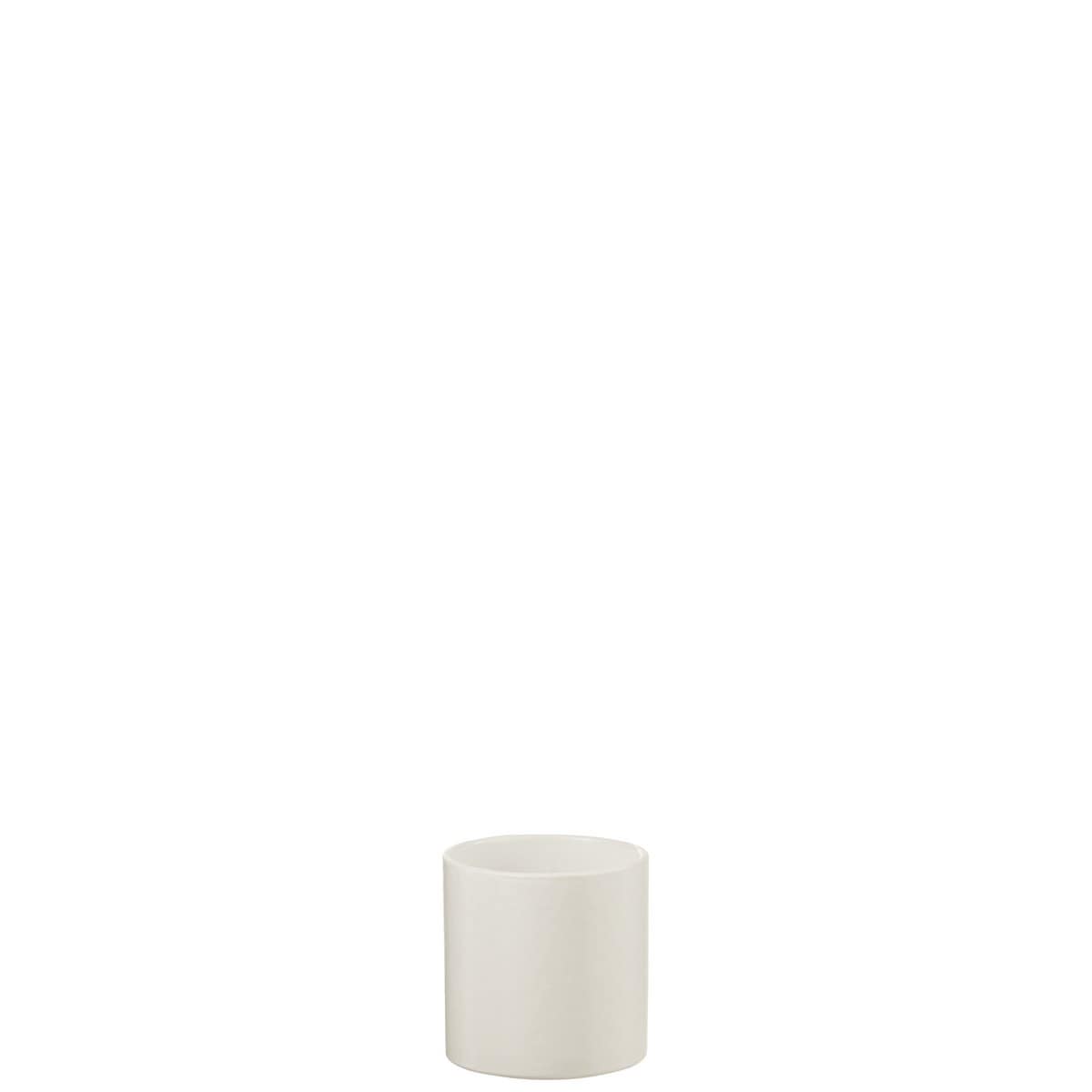 J-Line J-Line bloempot Cilinder - keramiek - wit - Ø 14.00 cm - 2 stuks