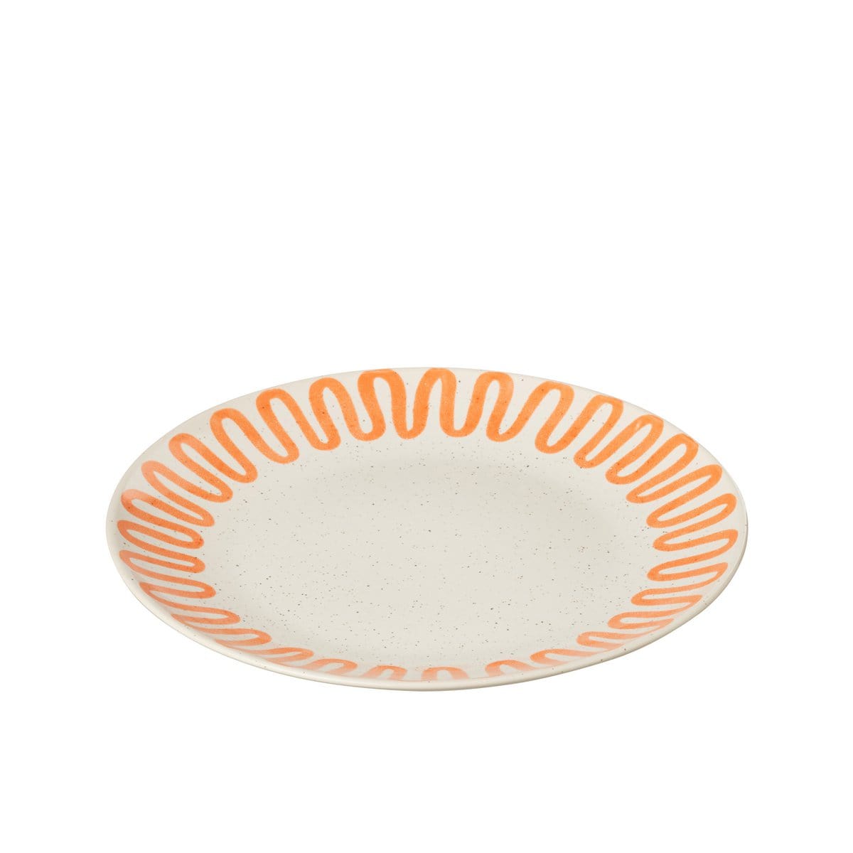 J-Line J-Line Curve bord - porselein - oranje - large - 4 stuks