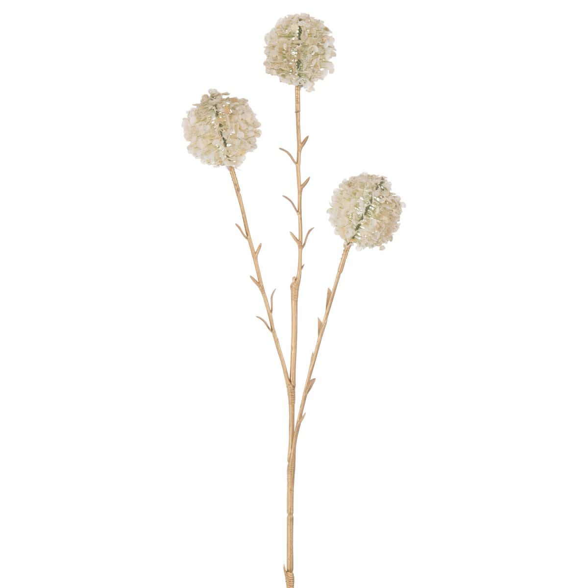J-Line J-Line decoratie Tak Bloemen - kunststof - crème/goud - L - 12 stuks