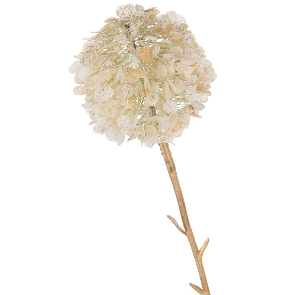 J-Line J-Line decoratie Tak Bloemen - kunststof - crème/goud - L - 12 stuks