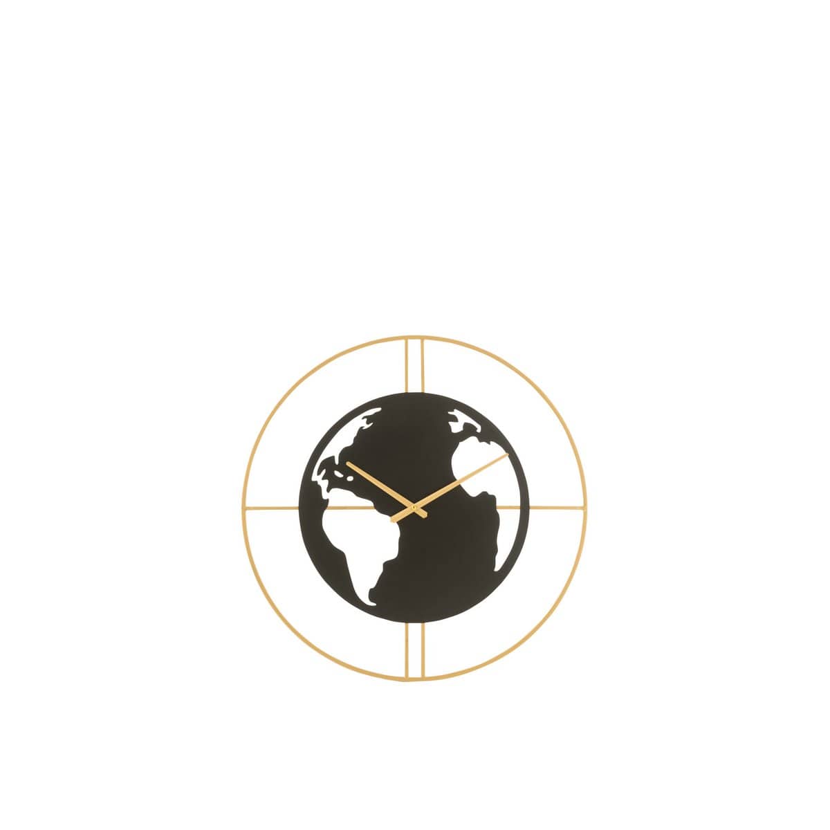 J-Line J-Line Gaten klok - metaal - goud/ zwart Ø 4 cm