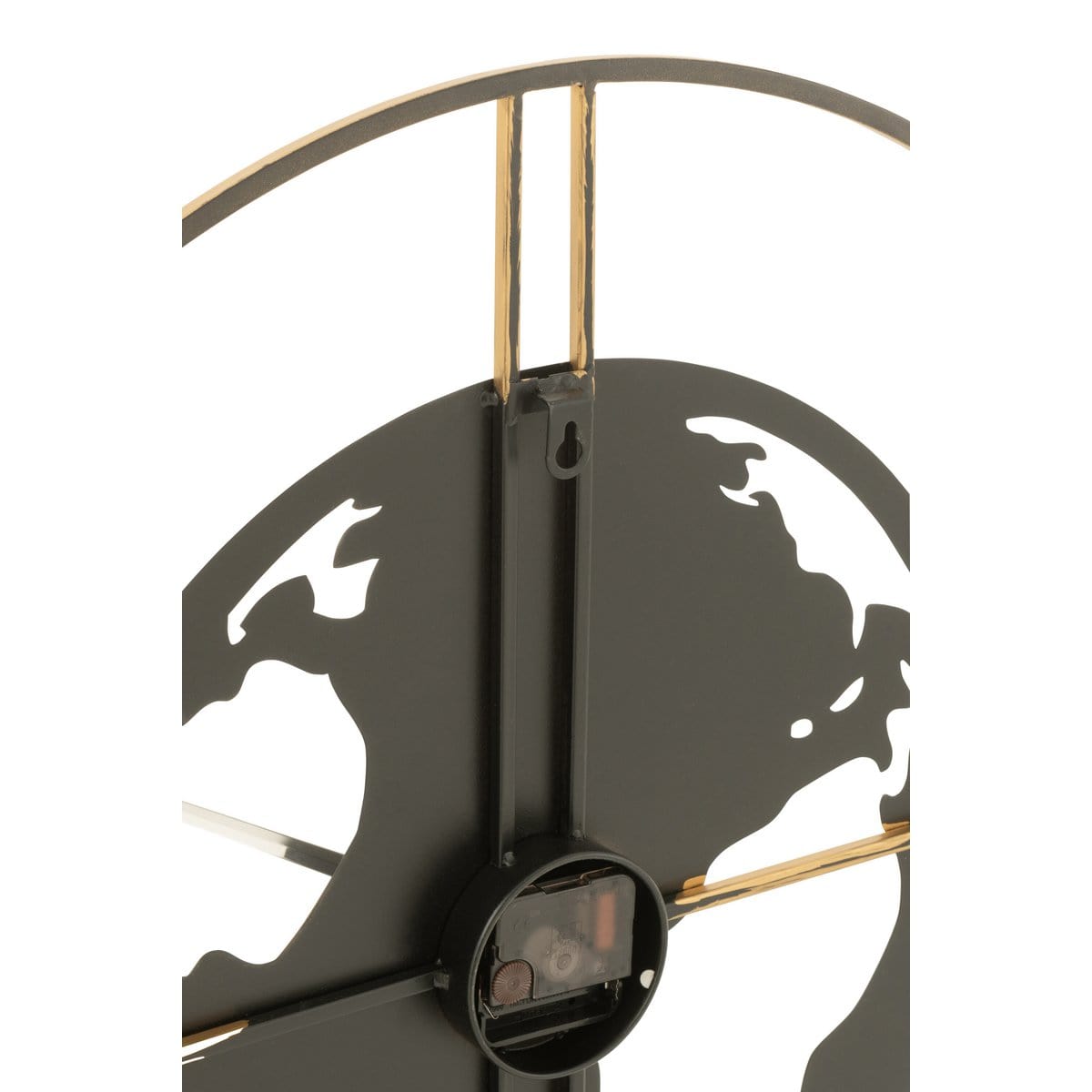 J-Line J-Line Gaten klok - metaal - goud/ zwart Ø 4 cm