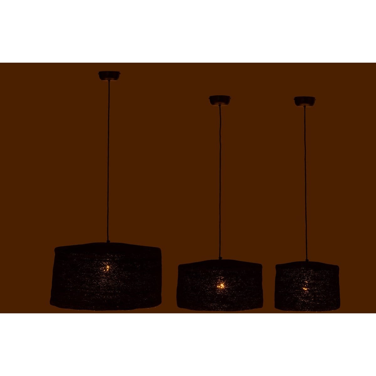 J-Line J-Line Hangende lamp Moonj - gras - zwart - 3 stuks