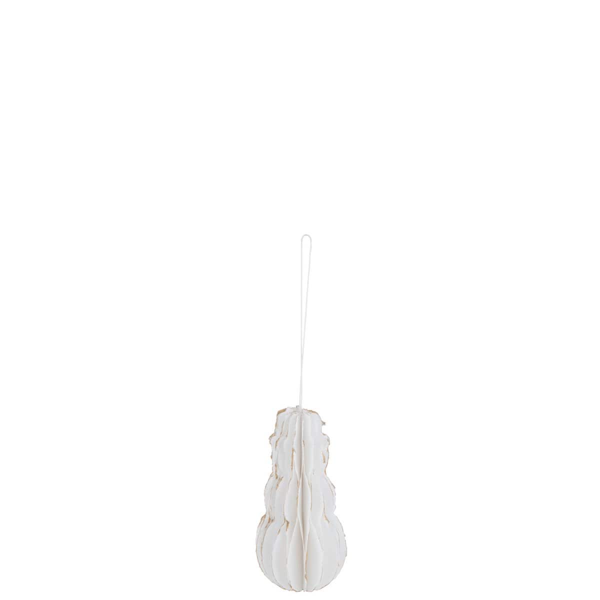 J-Line J-Line Hanger Sneeuwman Katoen Mache Wit Met Goud