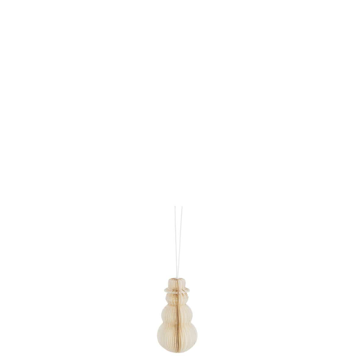 J-Line J-Line Hanger Sneeuwman Papier Creme Wit Small