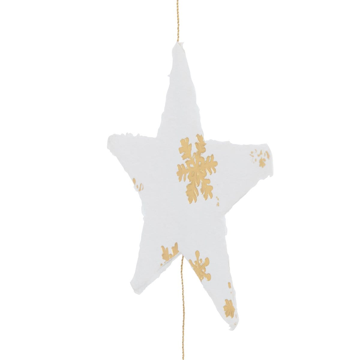 J-Line J-Line Hanger Sterren Katoen Mache Wit Met Goud