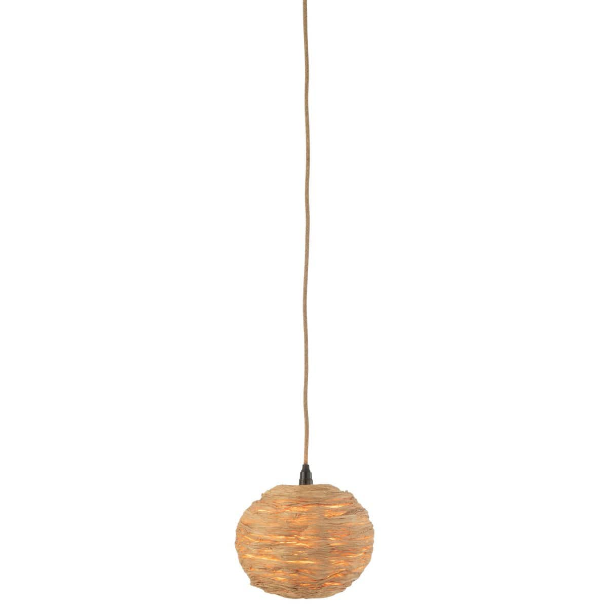 J-Line J-Line hanglamp Bol Bananenbladeren - jute - naturel - small