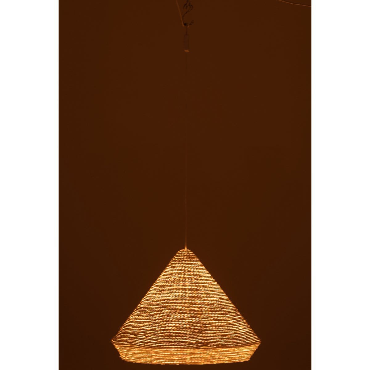 J-Line J-Line hanglamp conisch raffia - wit - klein