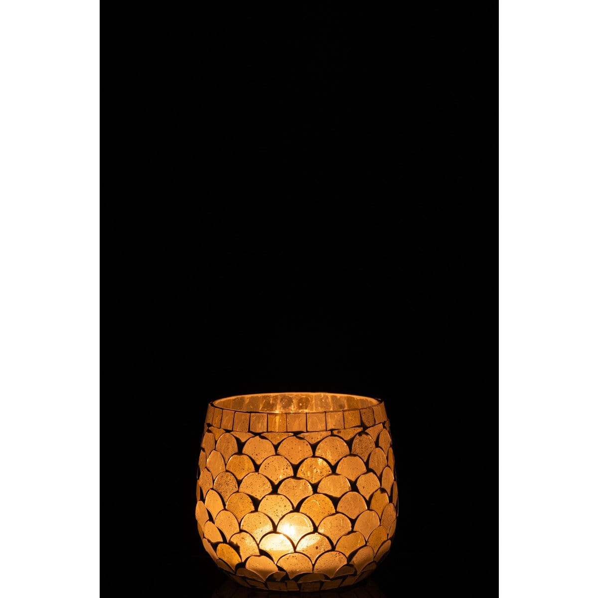 J-Line J-Line kaarshouder Mozaiek - glas - wit/lichtgeel - small - 3 stuks