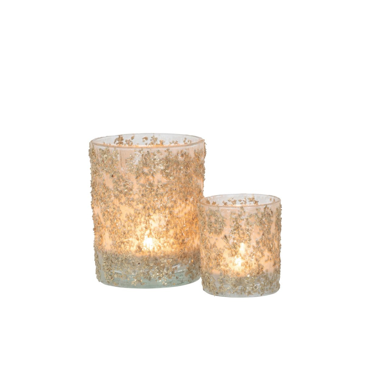 J-Line J-Line kaarshouder - theelichthouder Glitter - champagne - groot