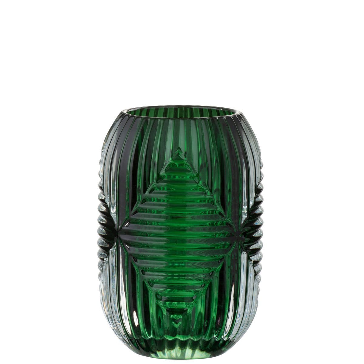 J-Line J-Line kaarshouder - theelichthouder Hoog Lijnen - glas - groen