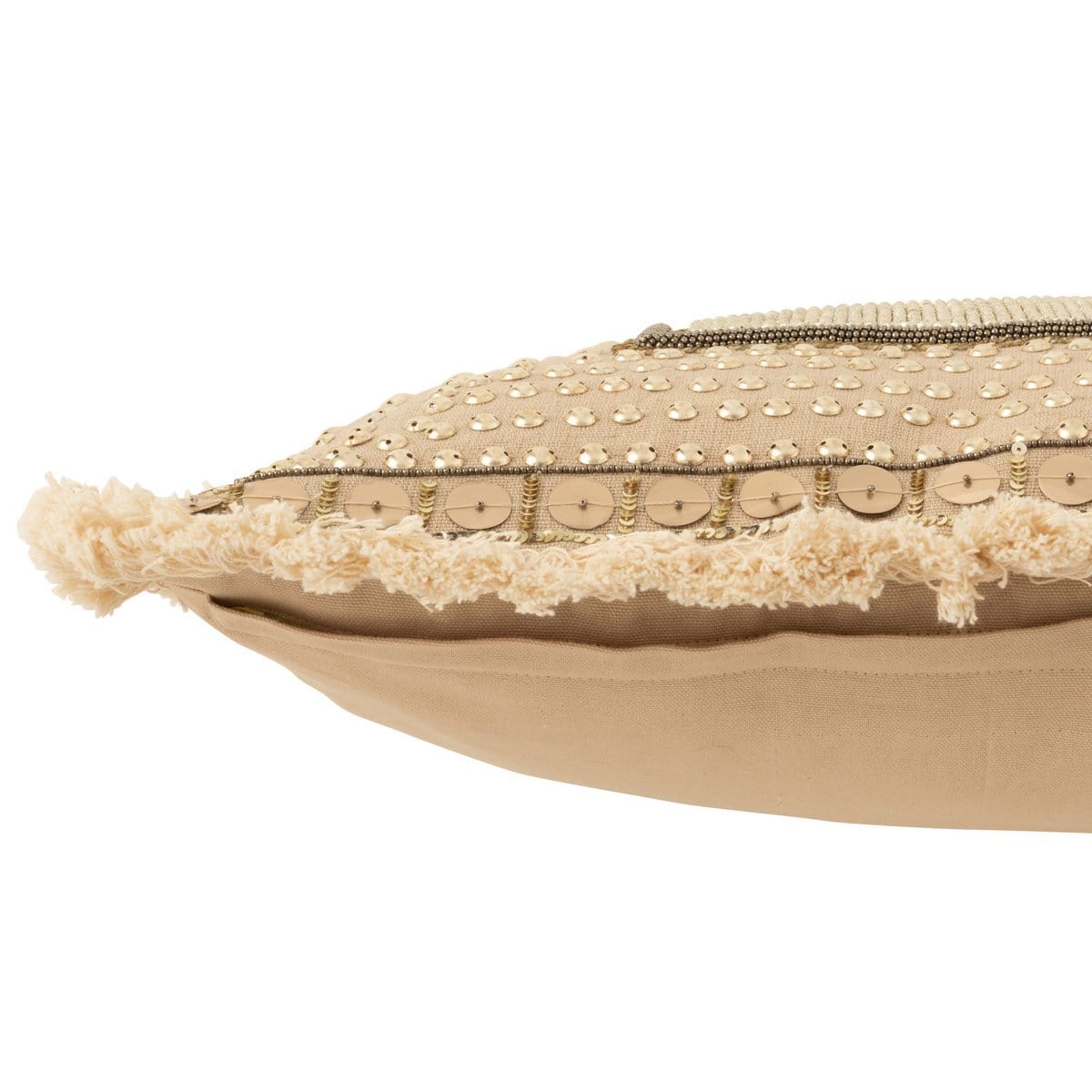 J-Line J-Line kussen Boord Ibiza - katoen - beige/wit