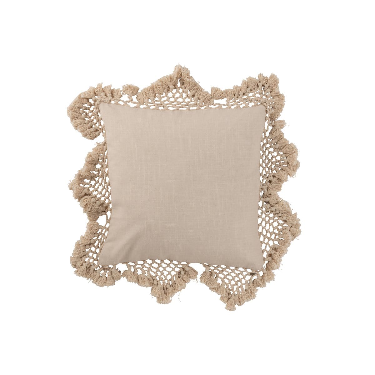 J-Line J-Line kussen Franjes - katoen - beige