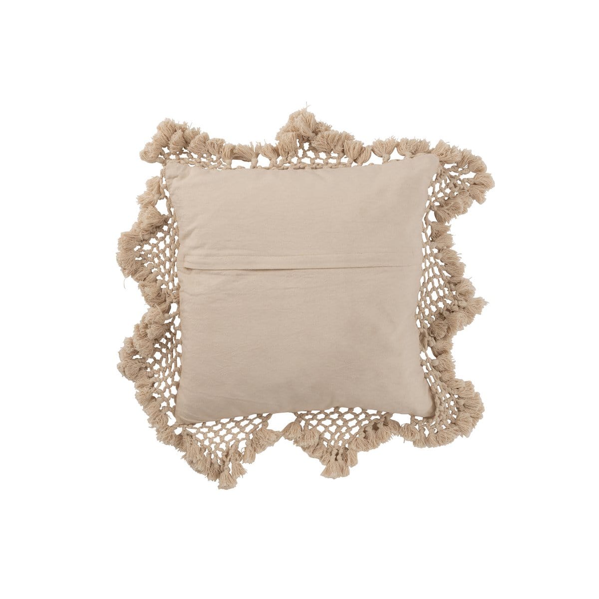 J-Line J-Line kussen Franjes - katoen - beige