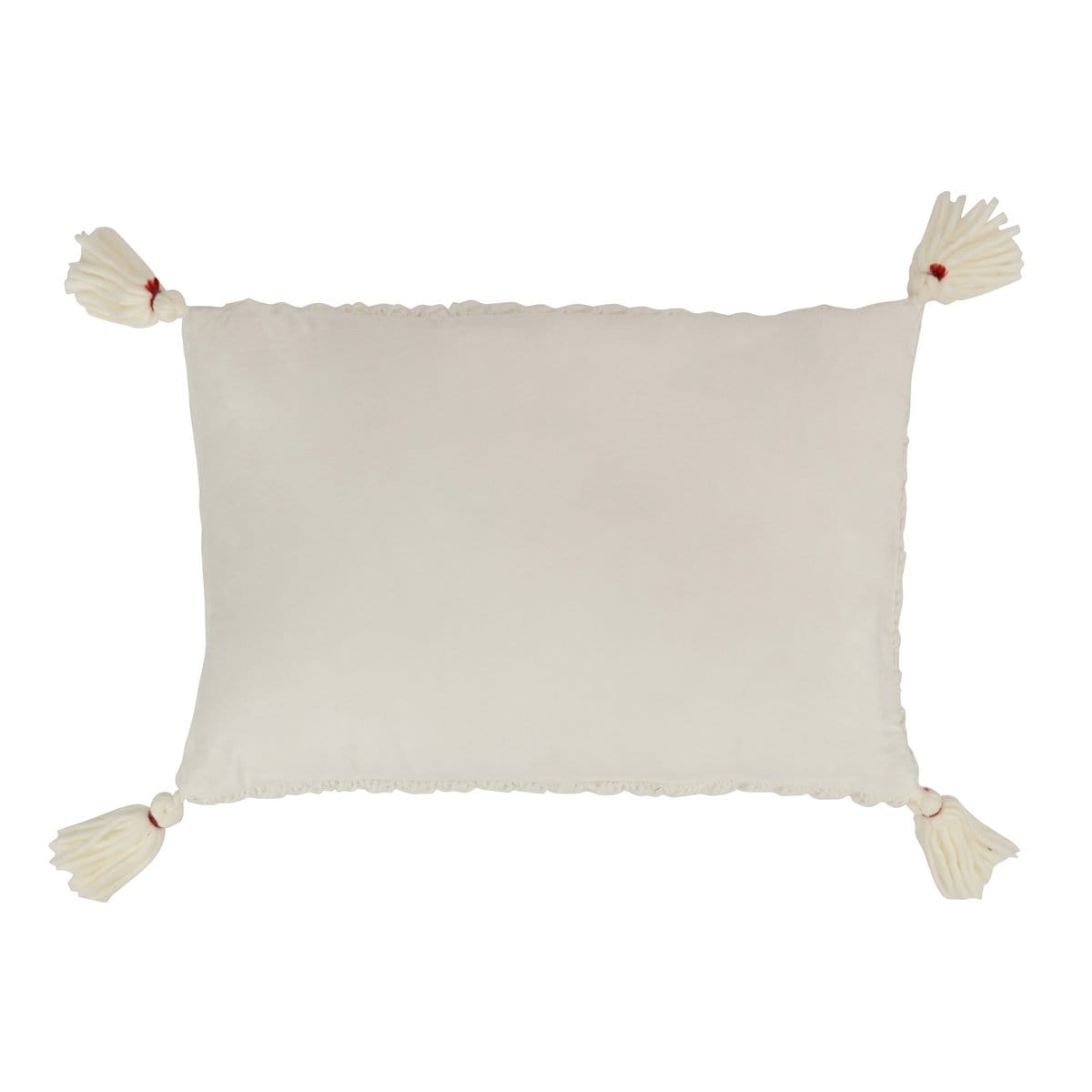 J-Line J-Line kussen Gehaakt Kwast - polyester/acryl - wit