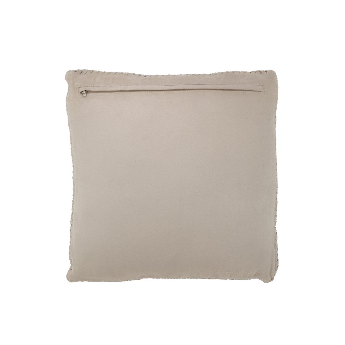 J-Line J-Line kussen Geweefd - leder - grijs - woonaccessoires