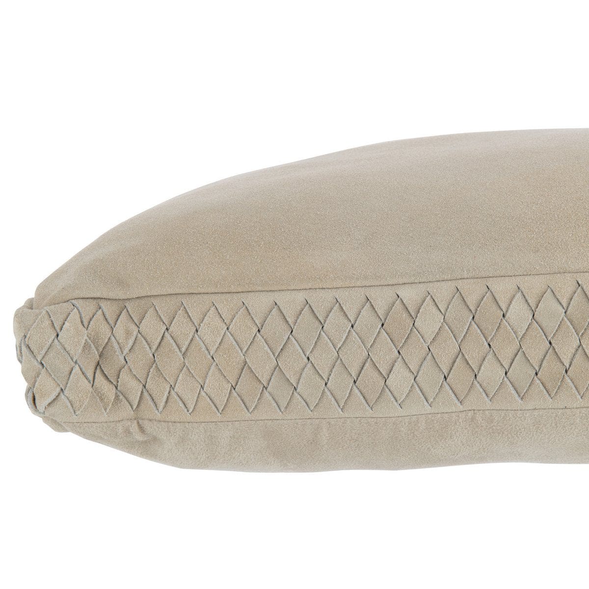 J-Line J-Line kussen Geweefd - leder - grijs - woonaccessoires