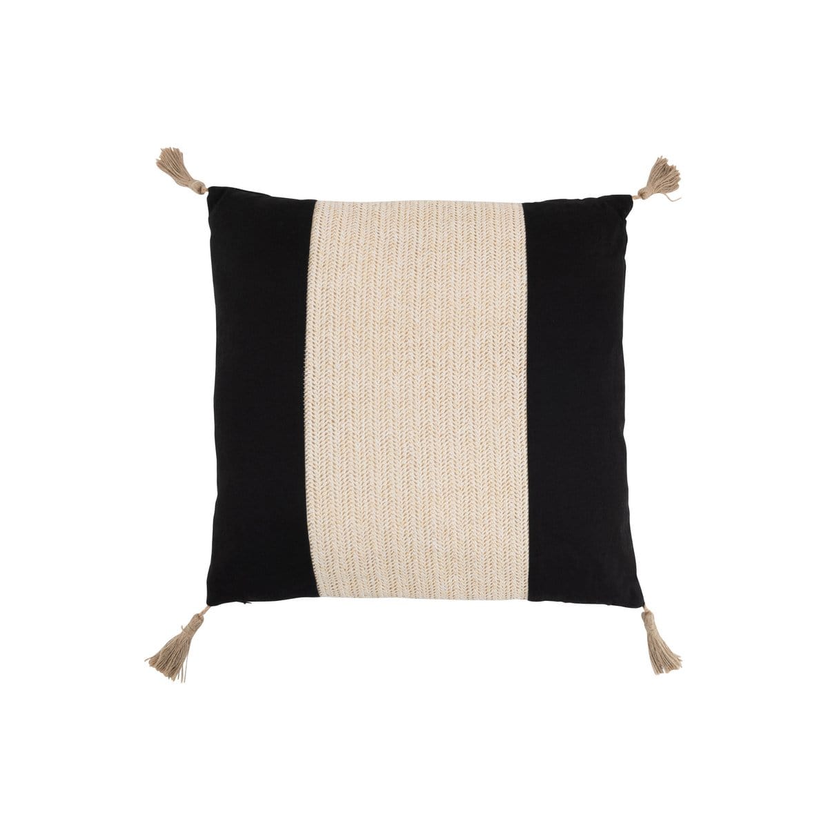 J-Line J-Line kussen Geweven Vierkant - polyester - zwart
