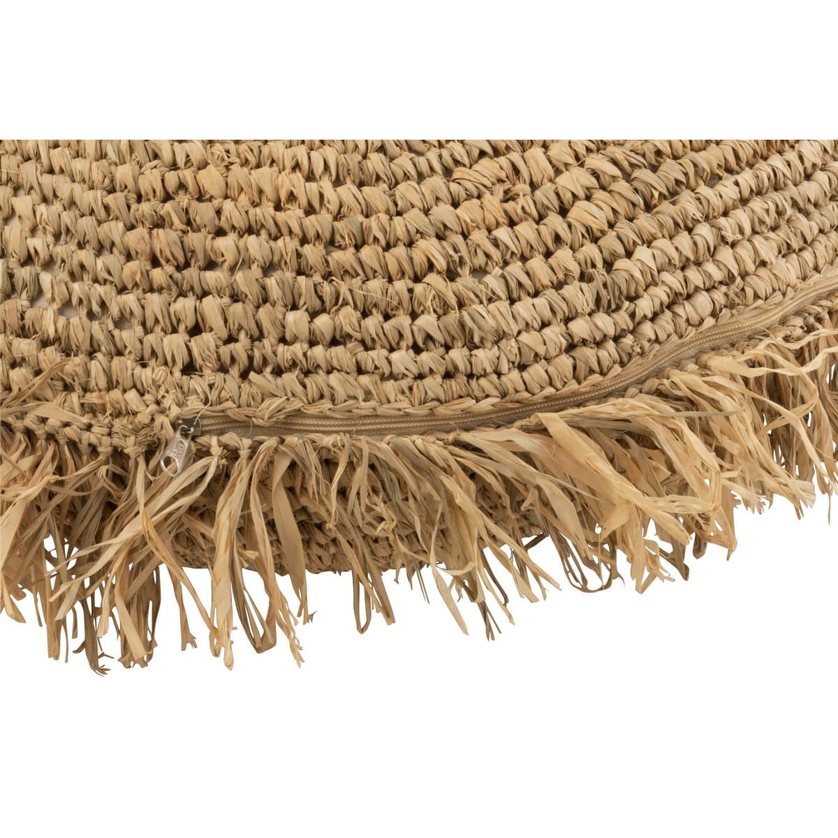 J-Line J-Line kussen Rond Raffia - jute - n aturel
