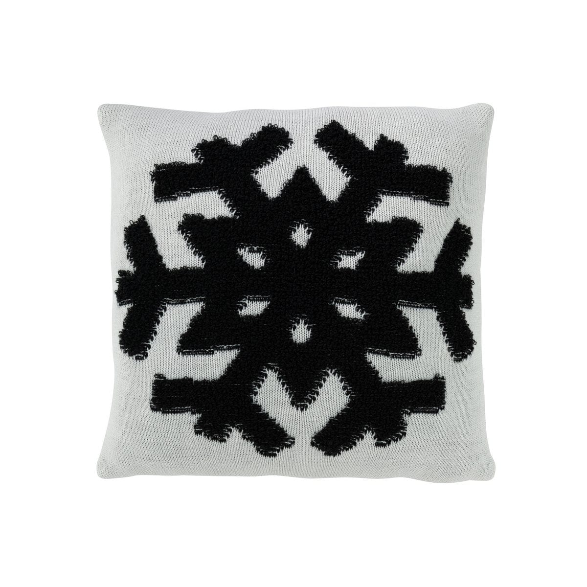 J-Line J-Line kussen Sneeuwvlok - polyester - wit/wart