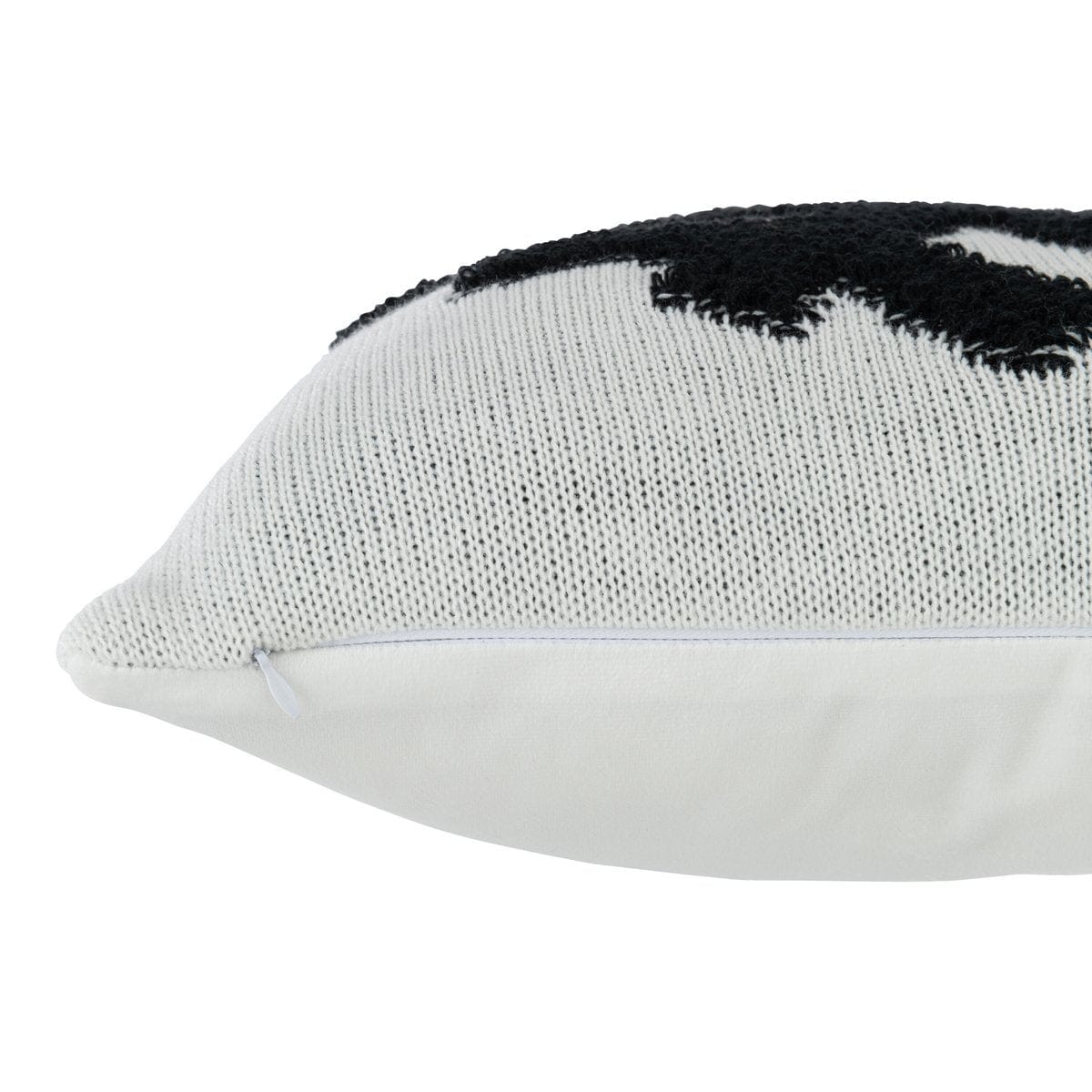 J-Line J-Line kussen Sneeuwvlok - polyester - wit/wart