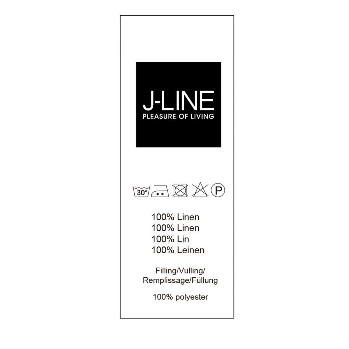 J-Line J-Line kussen Stonewashed - linnen - lichtgrijs